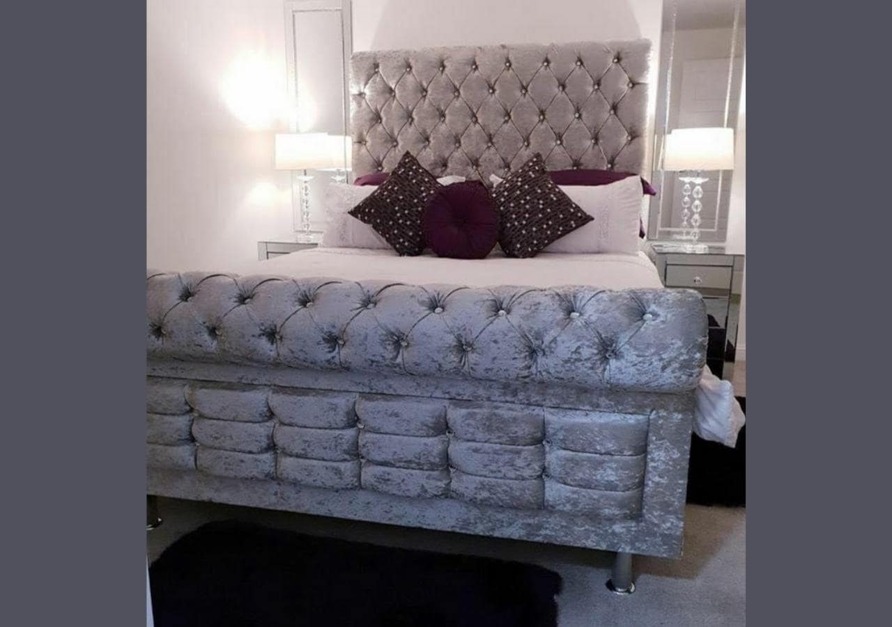 Newark Upholstered Sleigh Bed Britainsleep