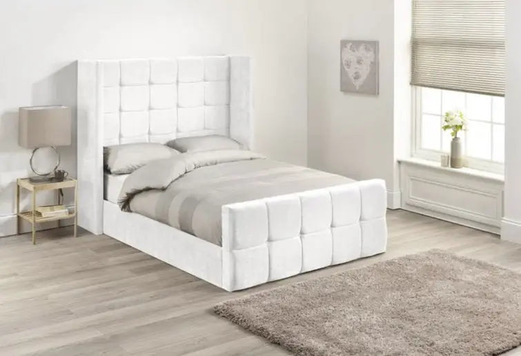 ACAMAR Winged Upholstered Bed Frame Britainsleep