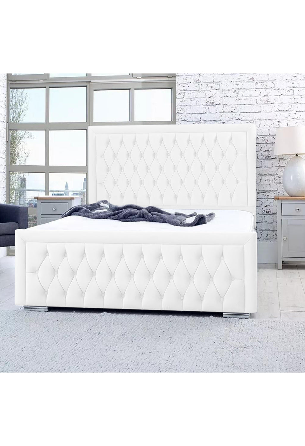Bumperbar Plush Velvet Upholstered Bed Frame with Ottoman Storage Options Britainsleep