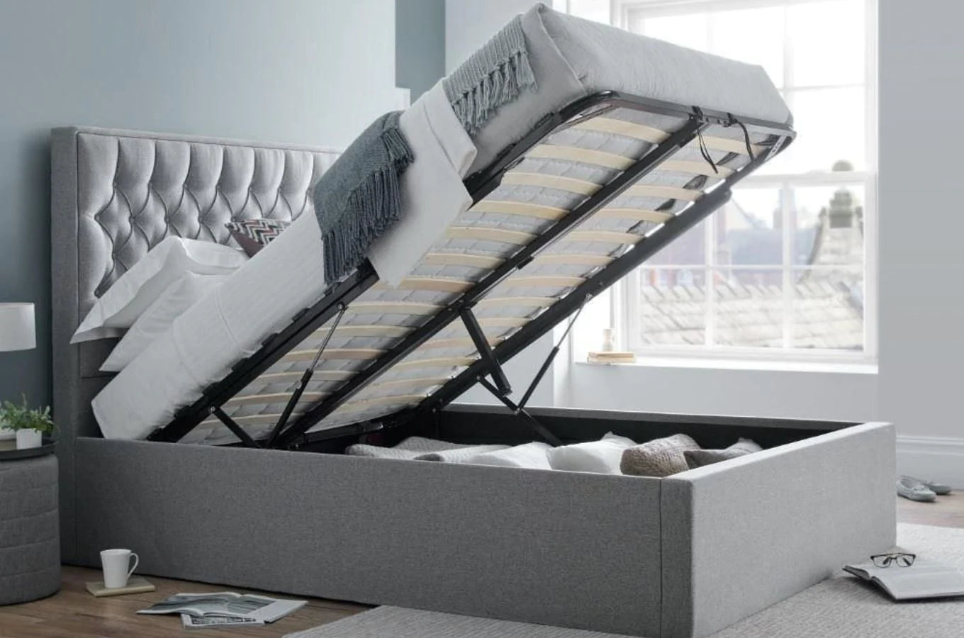 Upto 50% Off Closeout Deal Ottoman Storage Beds  | Limited Time Only!