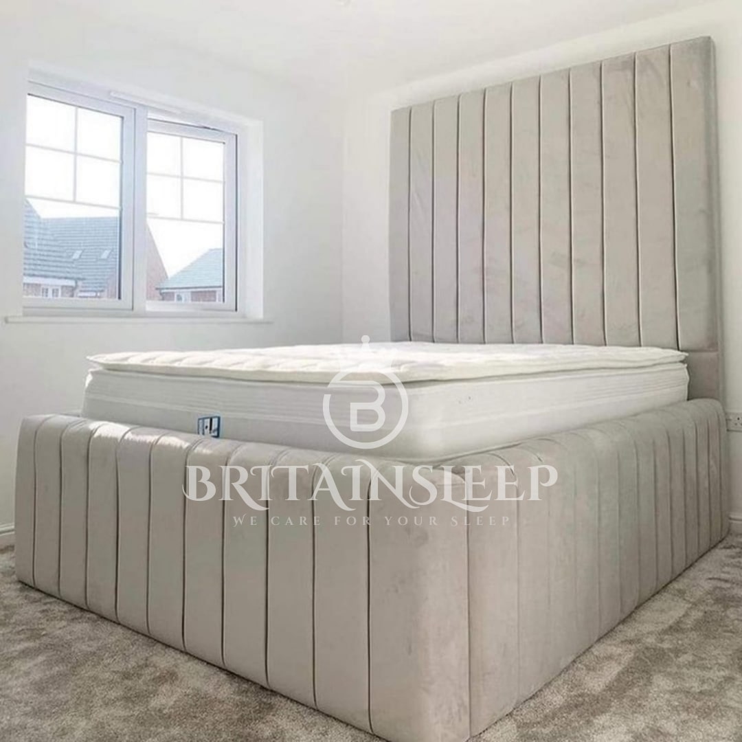 Britainsleep 18'' Side Baudoin Upholstered Ottoman Storage Bed Frame | Double| KingSize | Super King Size Bed Britainsleep