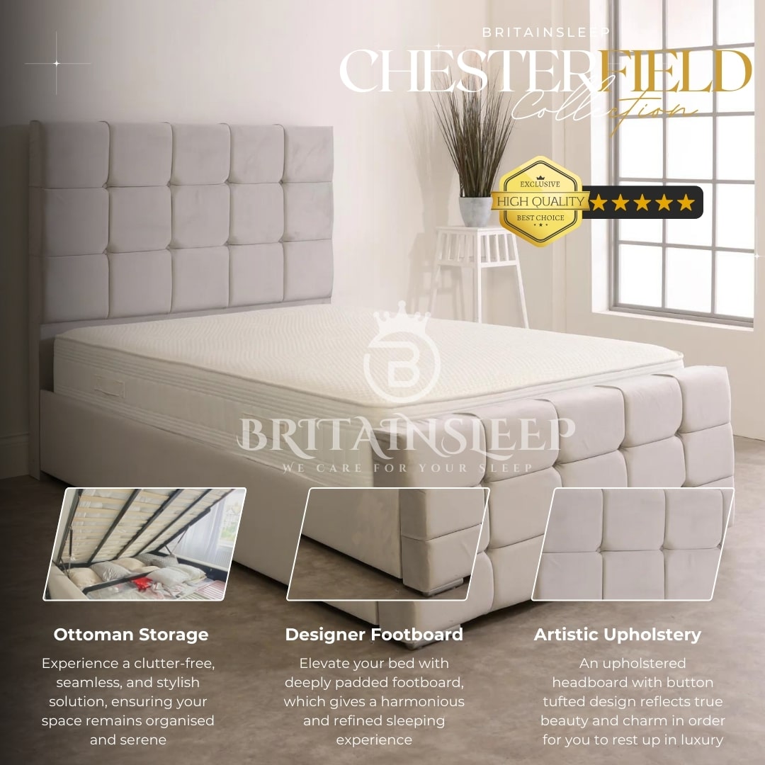 Buckfastleigh Studded Wing Bed Frame Britainsleep