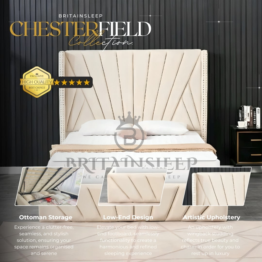 Indiana 60'' Tall Headboard Upholstered Bed/storage option Britainsleep