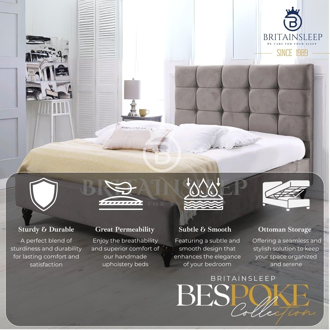 Benedick 50'' Cubic Upholstered Ottoman Bed Frame Britainsleep