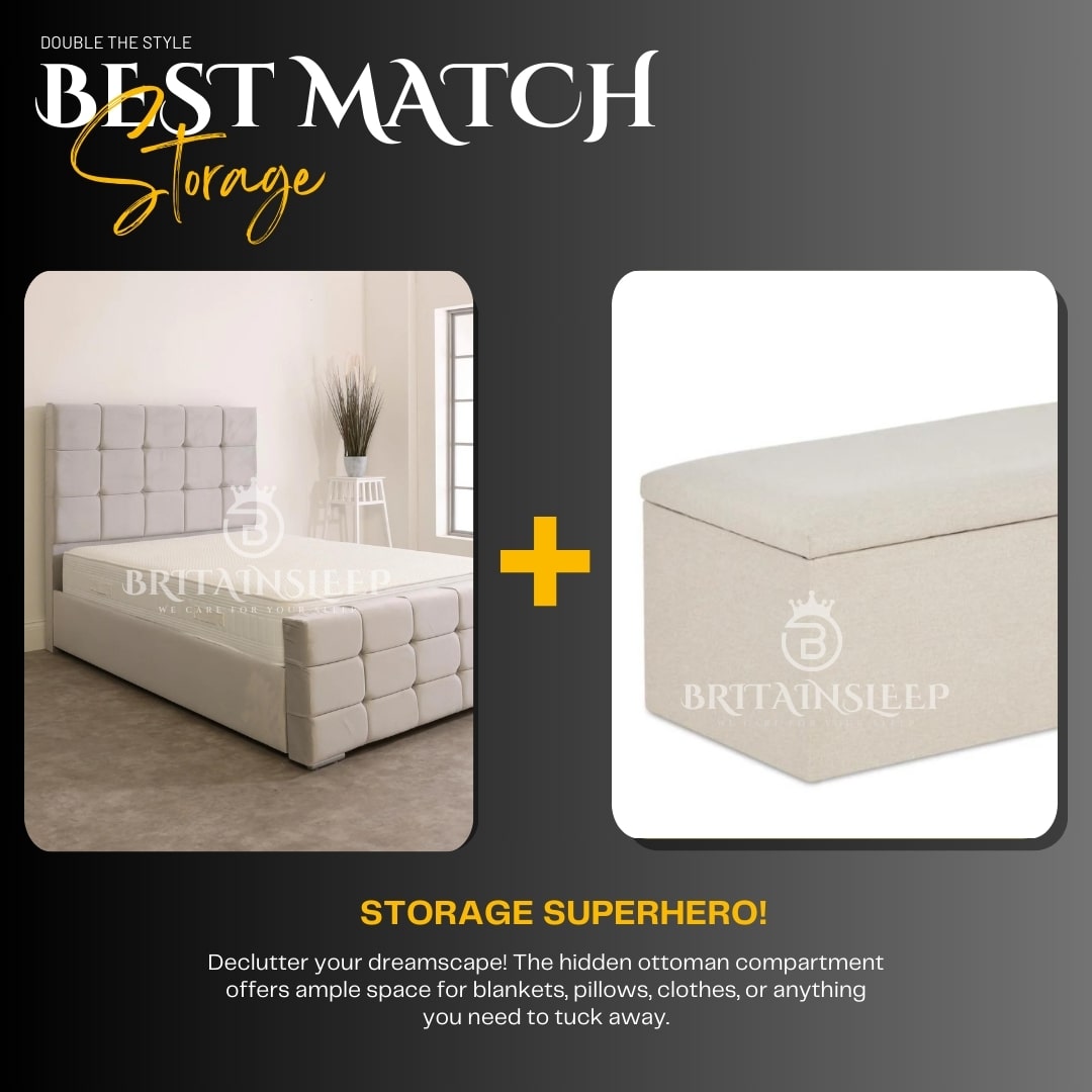 Buckfastleigh Studded Wing Bed Frame Britainsleep