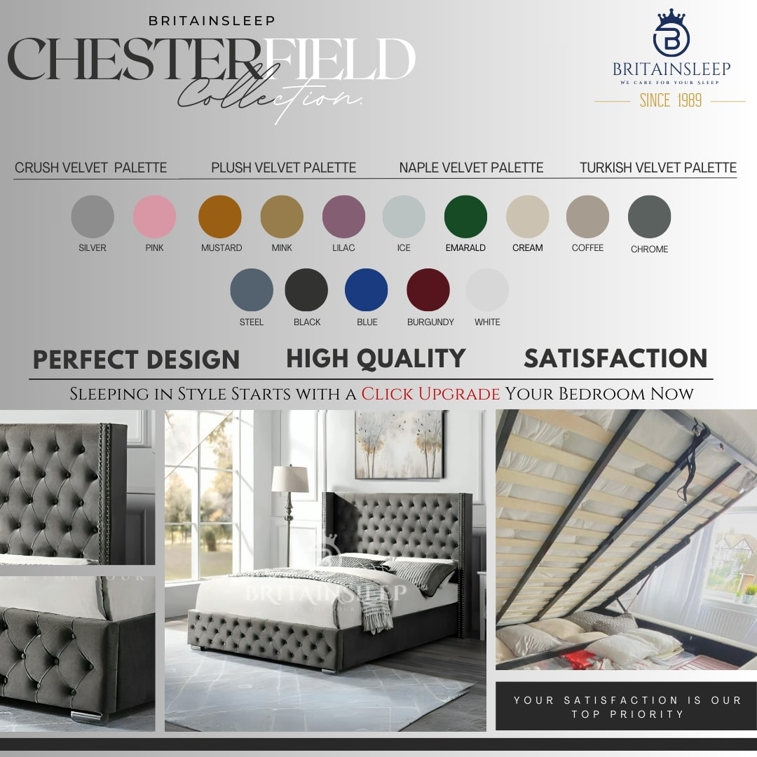 Chester Studded Upholstered Bed Frame Britainsleep