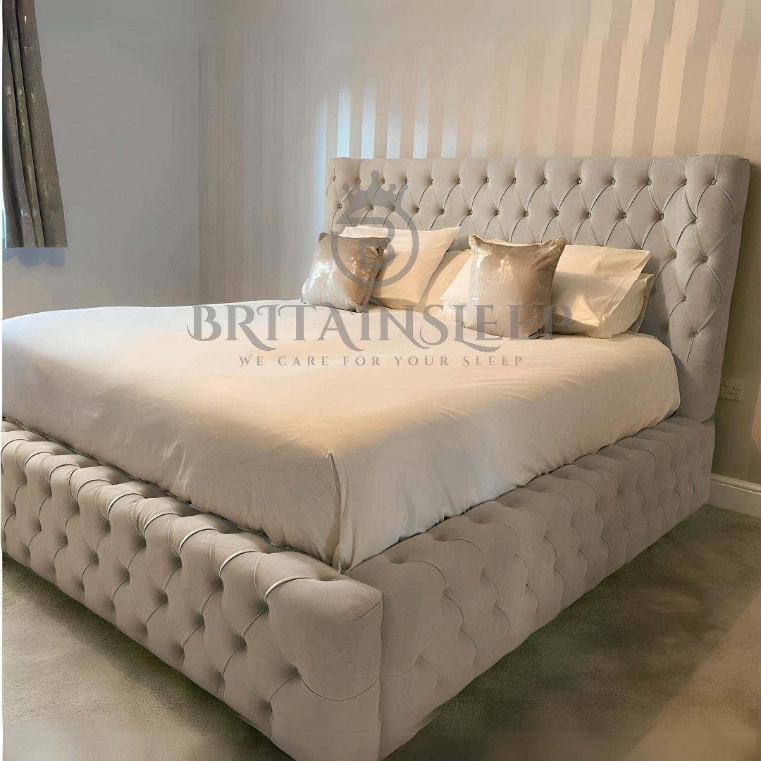 Special Clarissa Upholstered Bed Frame/Storage Option Britainsleep