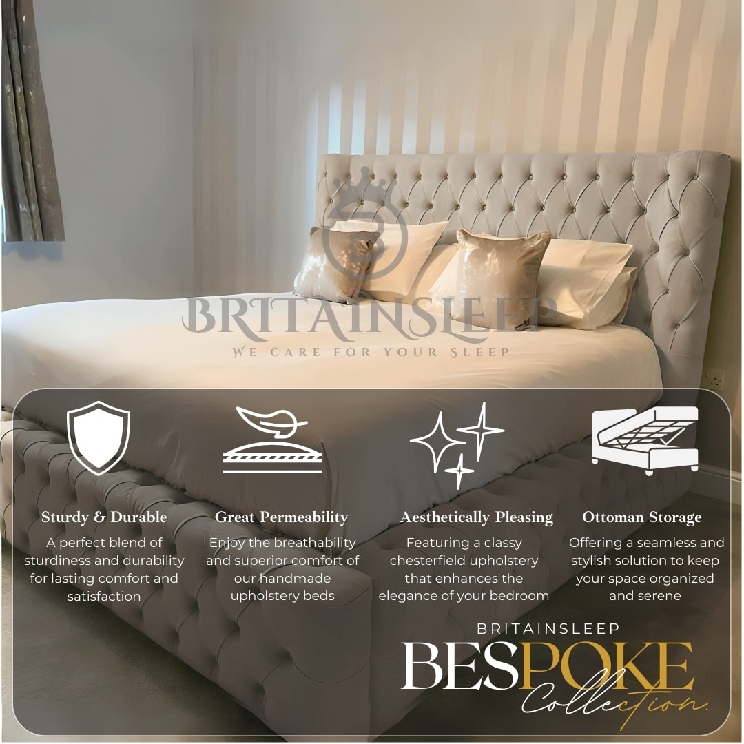 Special Clarissa Upholstered Bed Frame/Storage Option Britainsleep