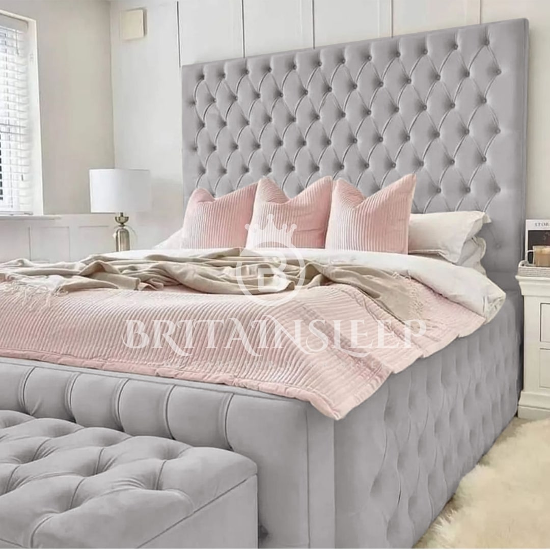 Luxury 18'' Sides Corsa Upholstered Ottoman Storage Bed Britainsleep