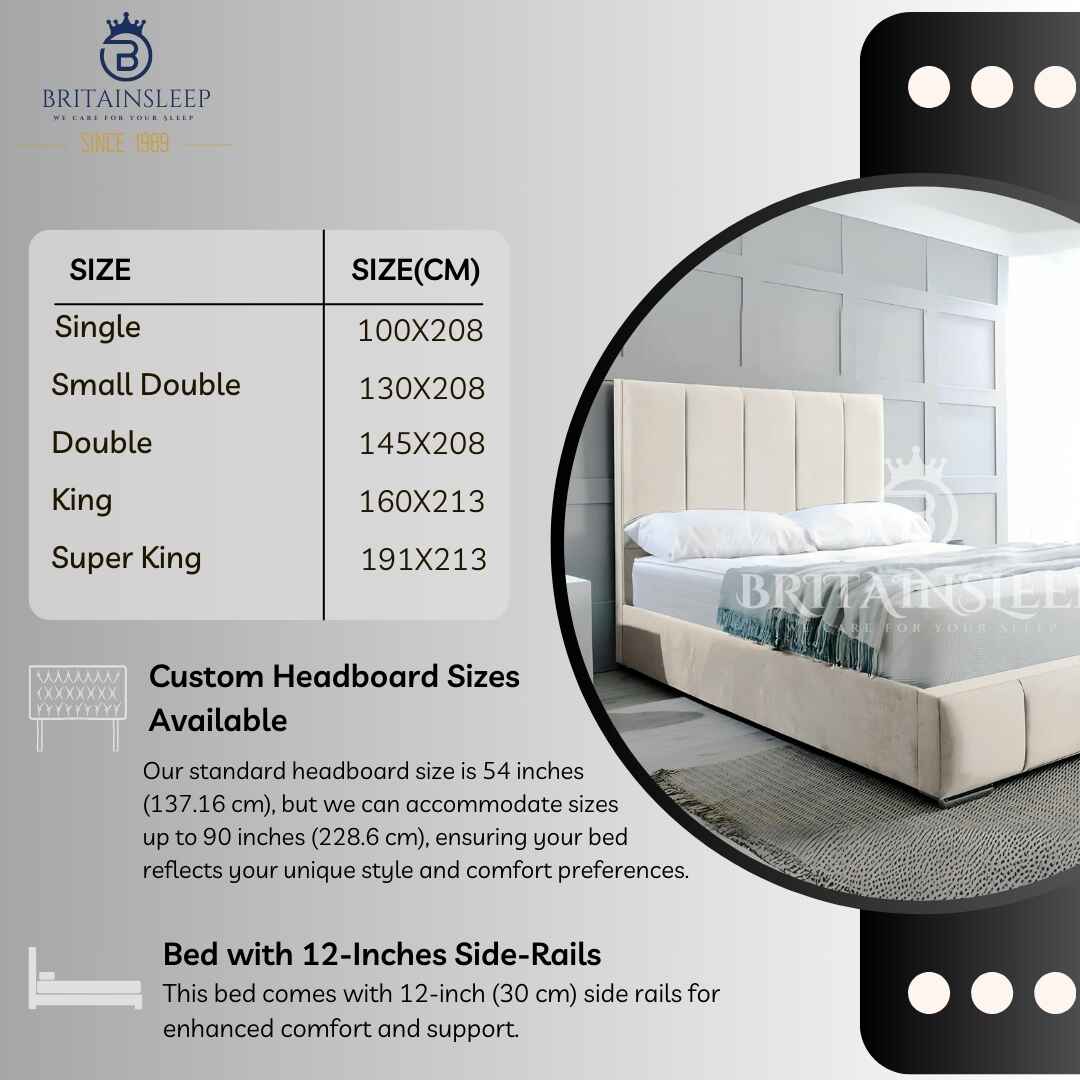 Britainsleep Edelmann 50'' Upholstered Ottoman Storage Bed Frame | Double | Single | Small Double | KingSize | Super King Size Bed Britainsleep