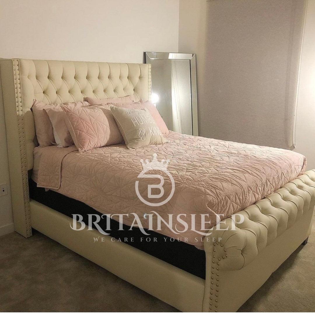 Special Wing Hepburn Upholstered Bed Frame Britainsleep