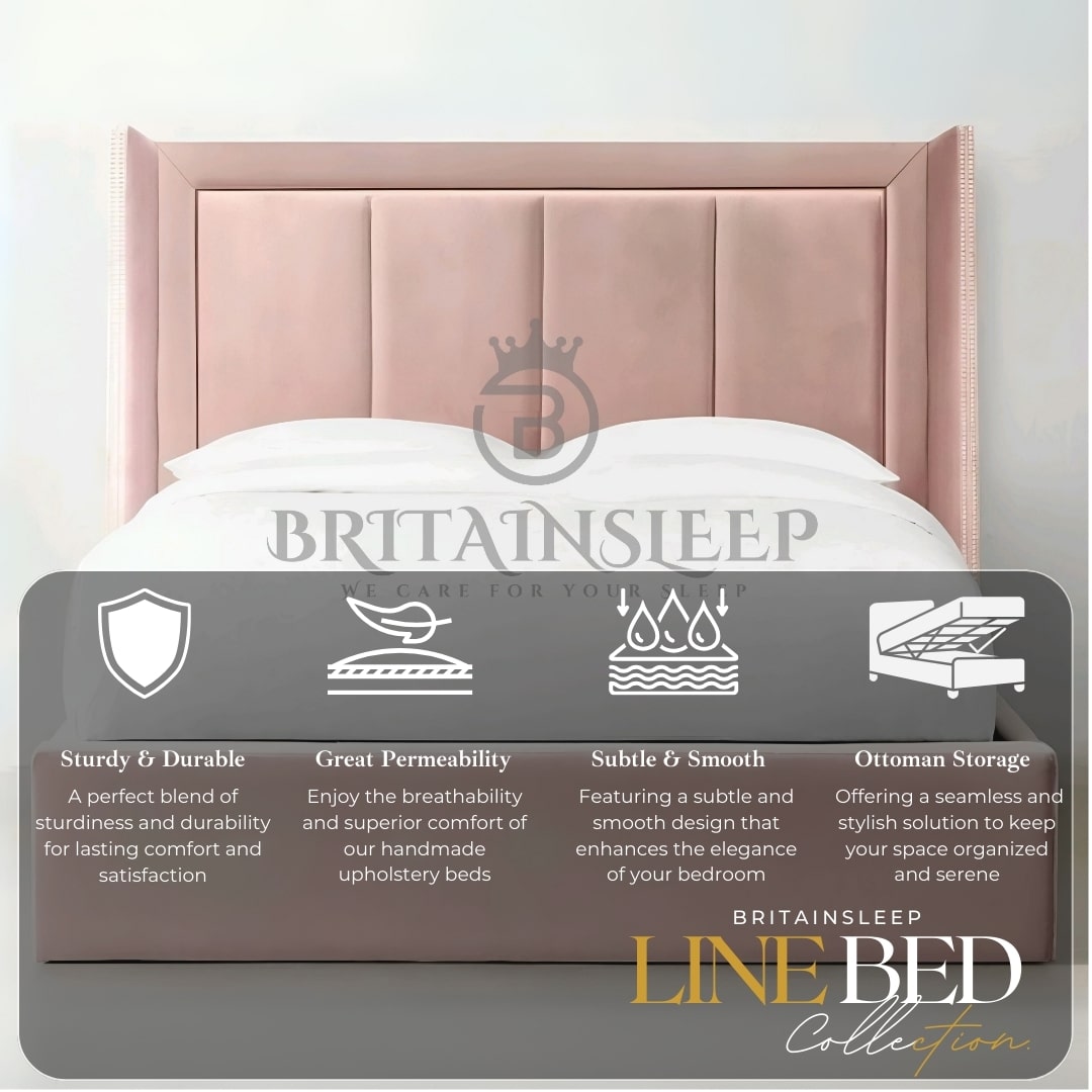 Leon Winged Upholstered Bed Frame Britainsleep