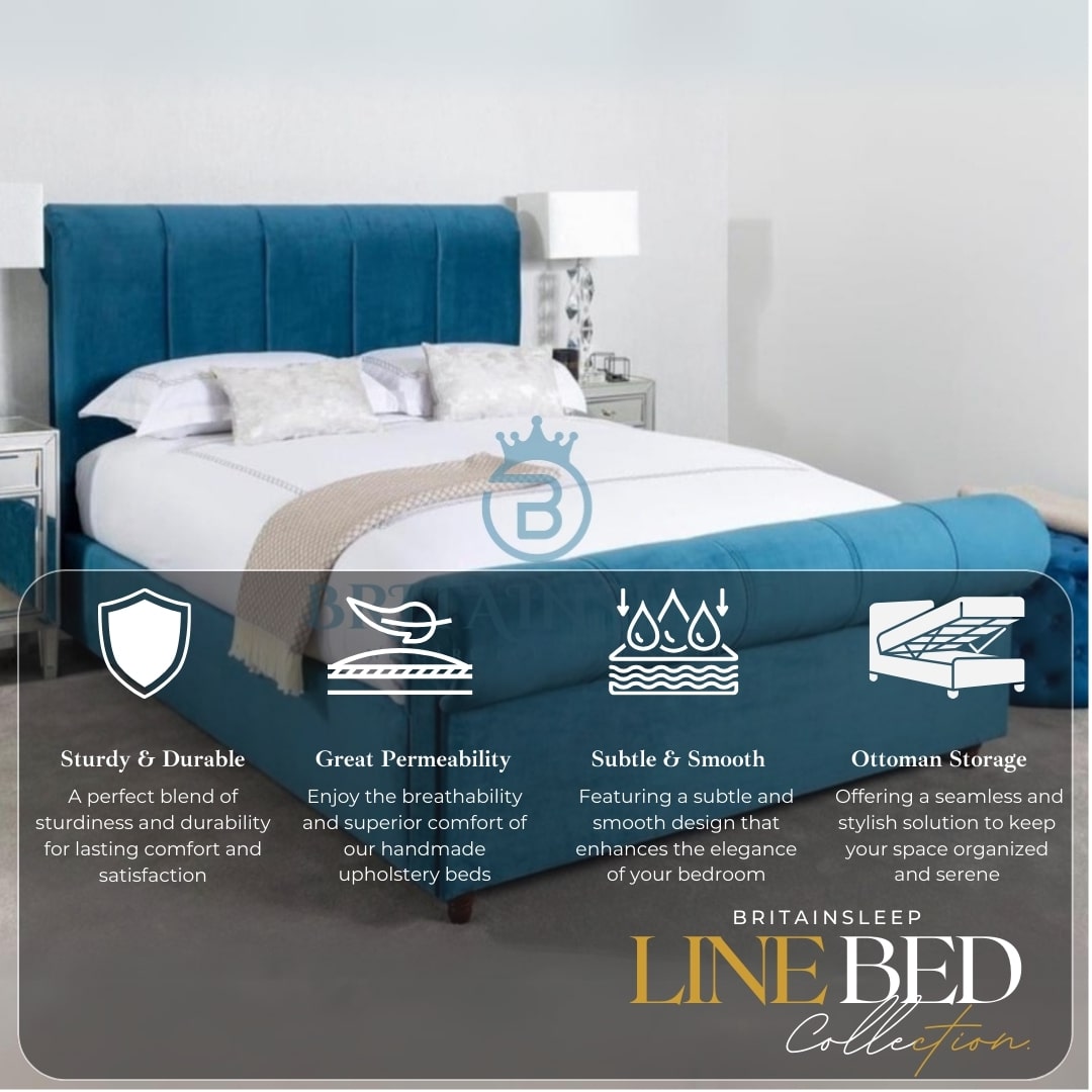 Lino Sleigh Upholstered Bed Frame Britainsleep