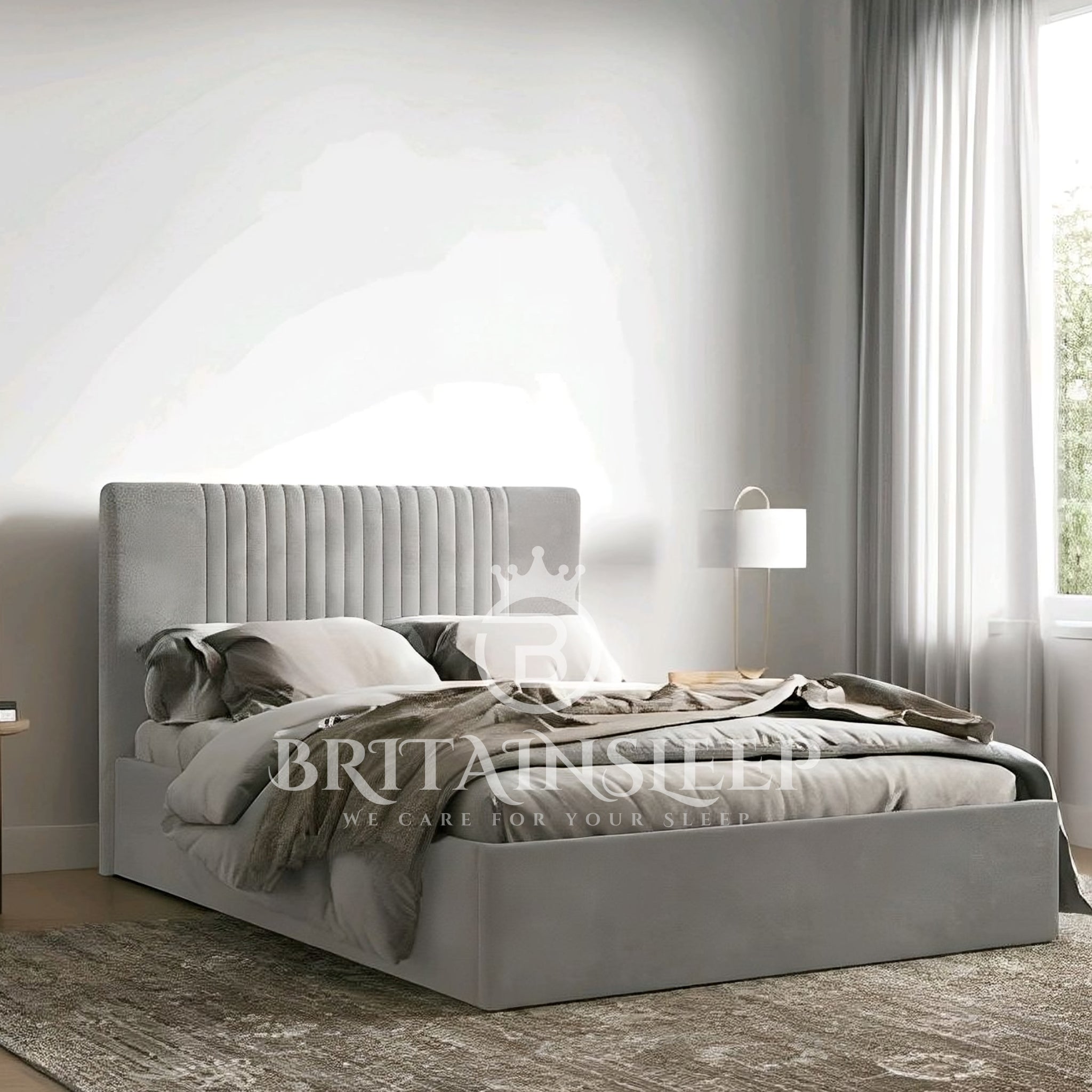 Malmo Storage 50'' Upholstered Bed Frame/| Double | Single | KingSize | Super King Size| Queen Bed Britainsleep