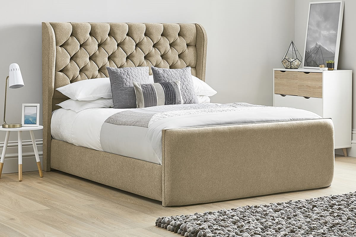 Omega Wing Upholstered Bed Britainsleep