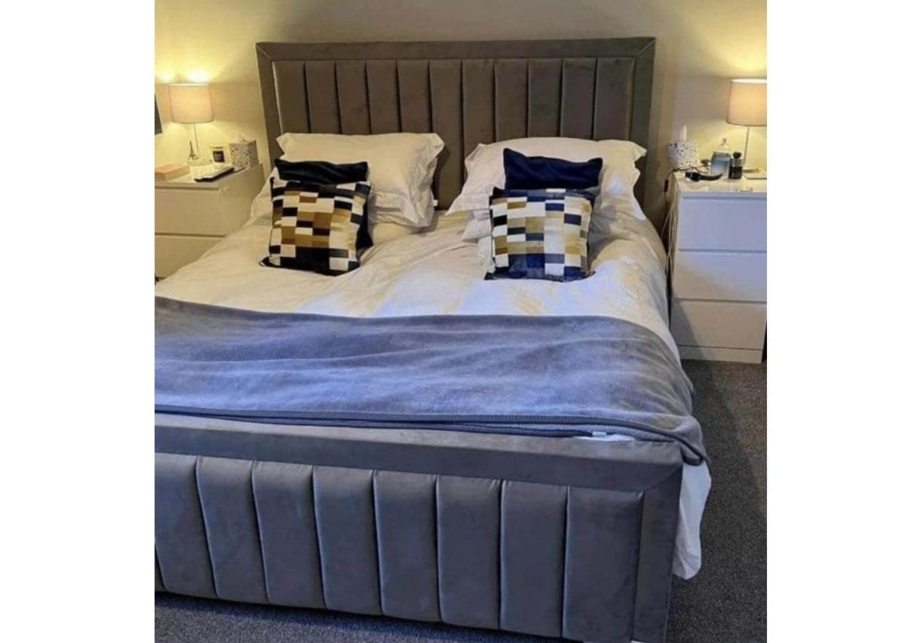 Elicia Upholstered Storage Option Bed Frame Britainsleep