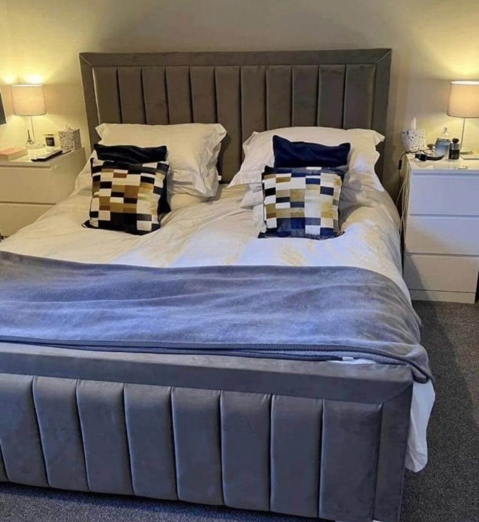Elicia Upholstered Storage Option Bed Frame Britainsleep