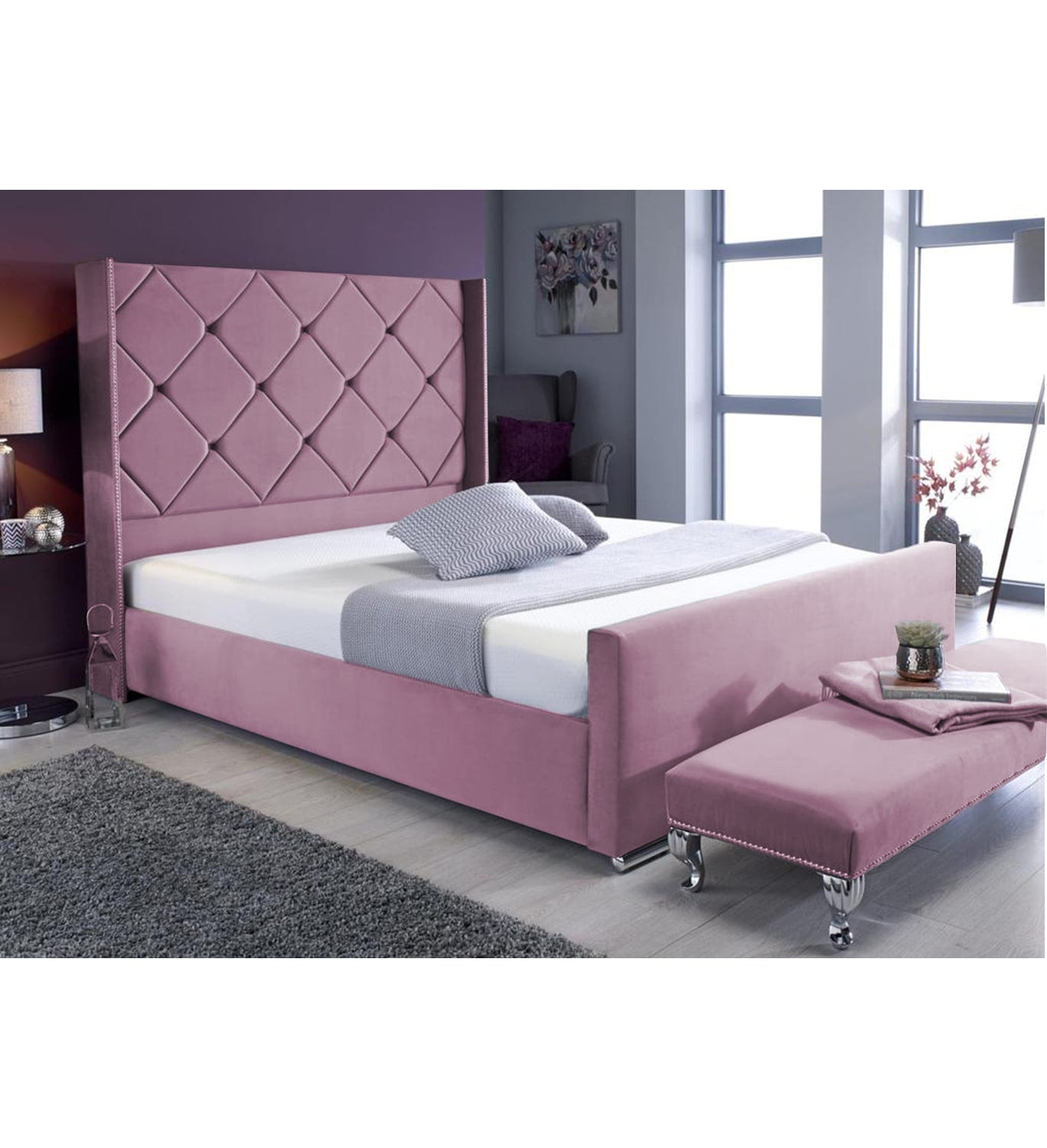 Chelse Upholstered Bed Frame with Ottoman Storage Options Britainsleep