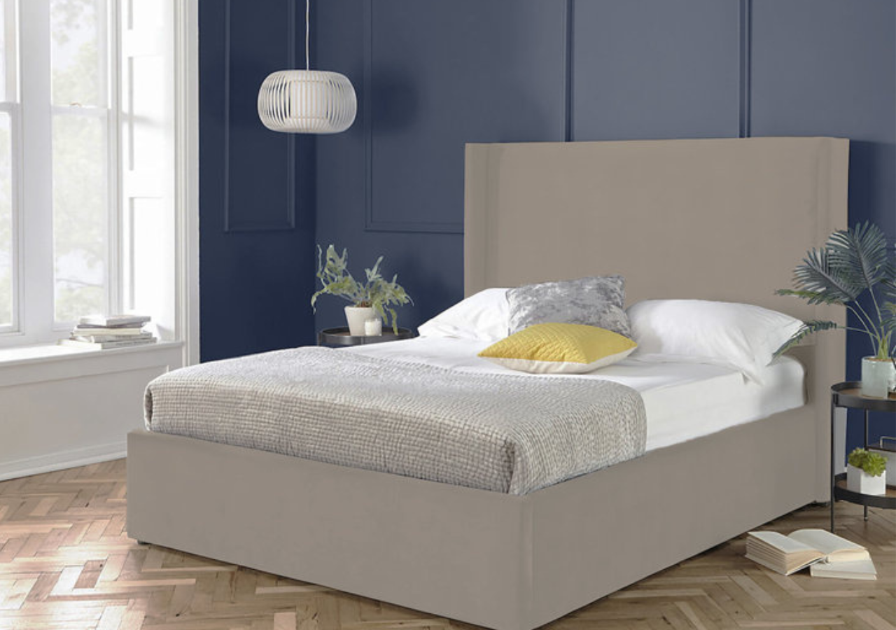 Plain Wing Upholstered Ottoman Bed Britainsleep