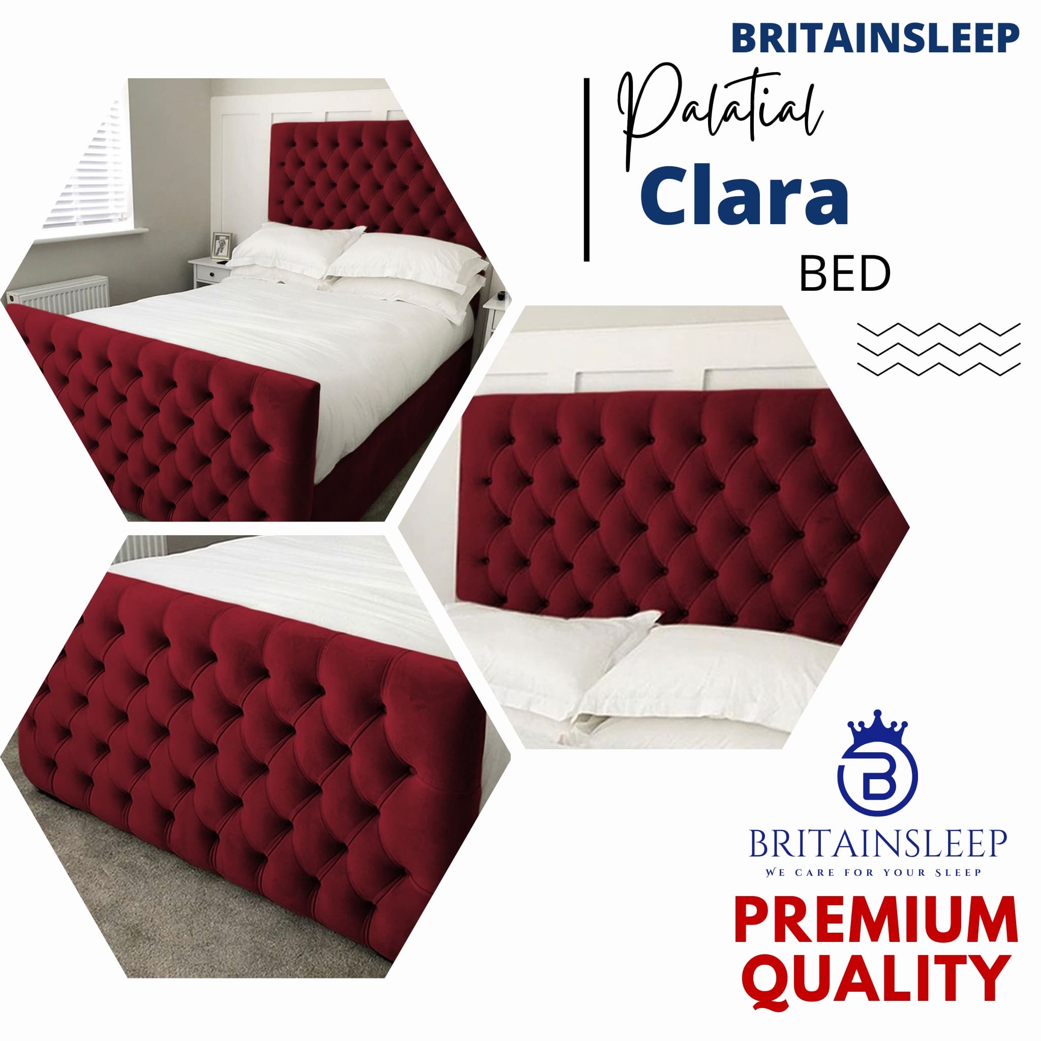 60'' Luxury Clara Upholstered Bed Frame with Ottoman Storage Options Britainsleep