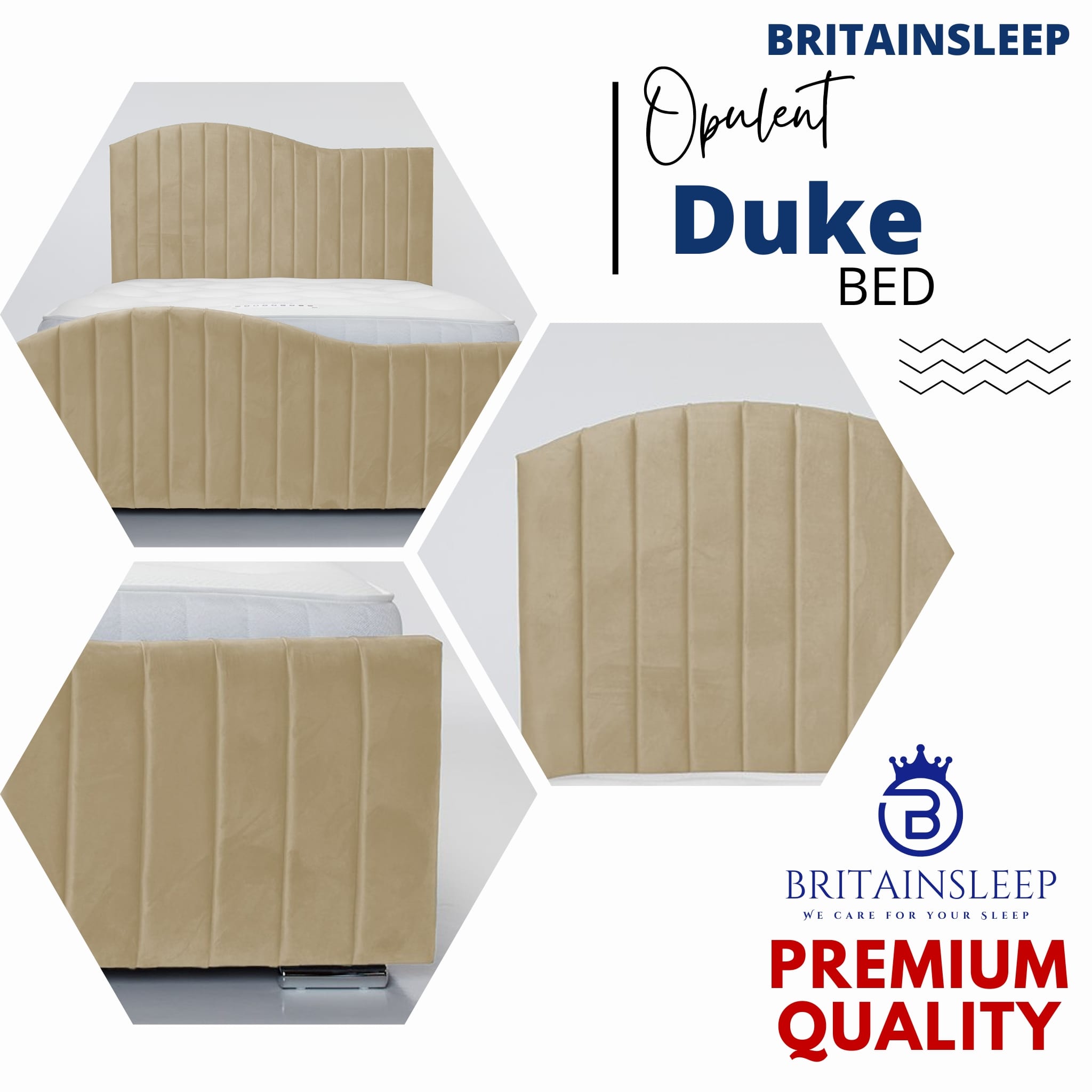 Luxury Duke Upholstered Bed Frame with Ottoman Storage Options Britainsleep