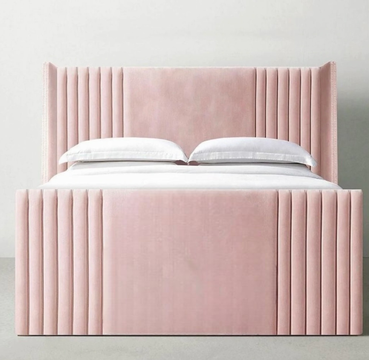 OSLO Studded Winged Upholstered Bed Britainsleep