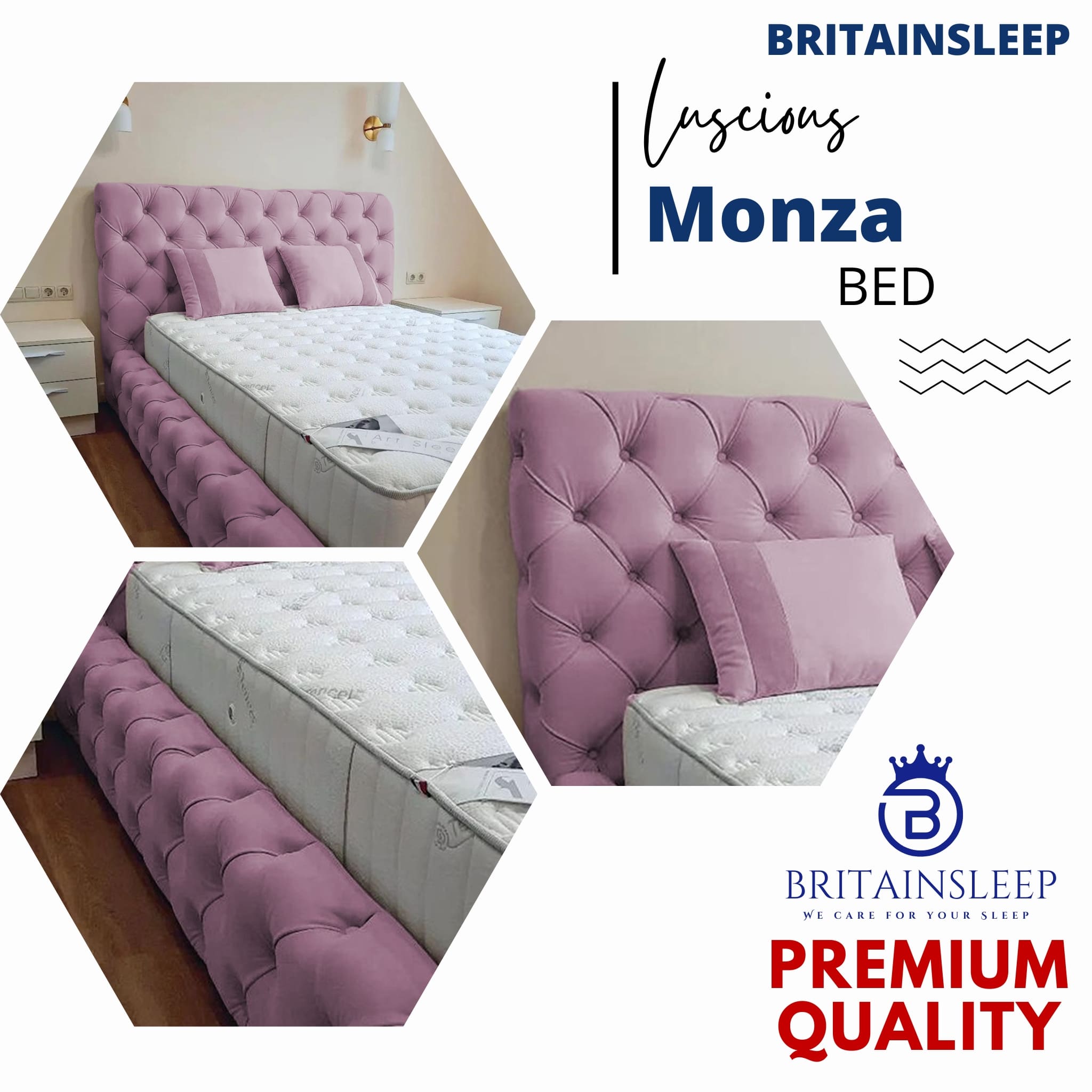 Luxury 50'' Monza Upholstered Ottoman Storage Bed Frame | Double | Single | Small Double | KingSize | Super King Size Bed Britainsleep