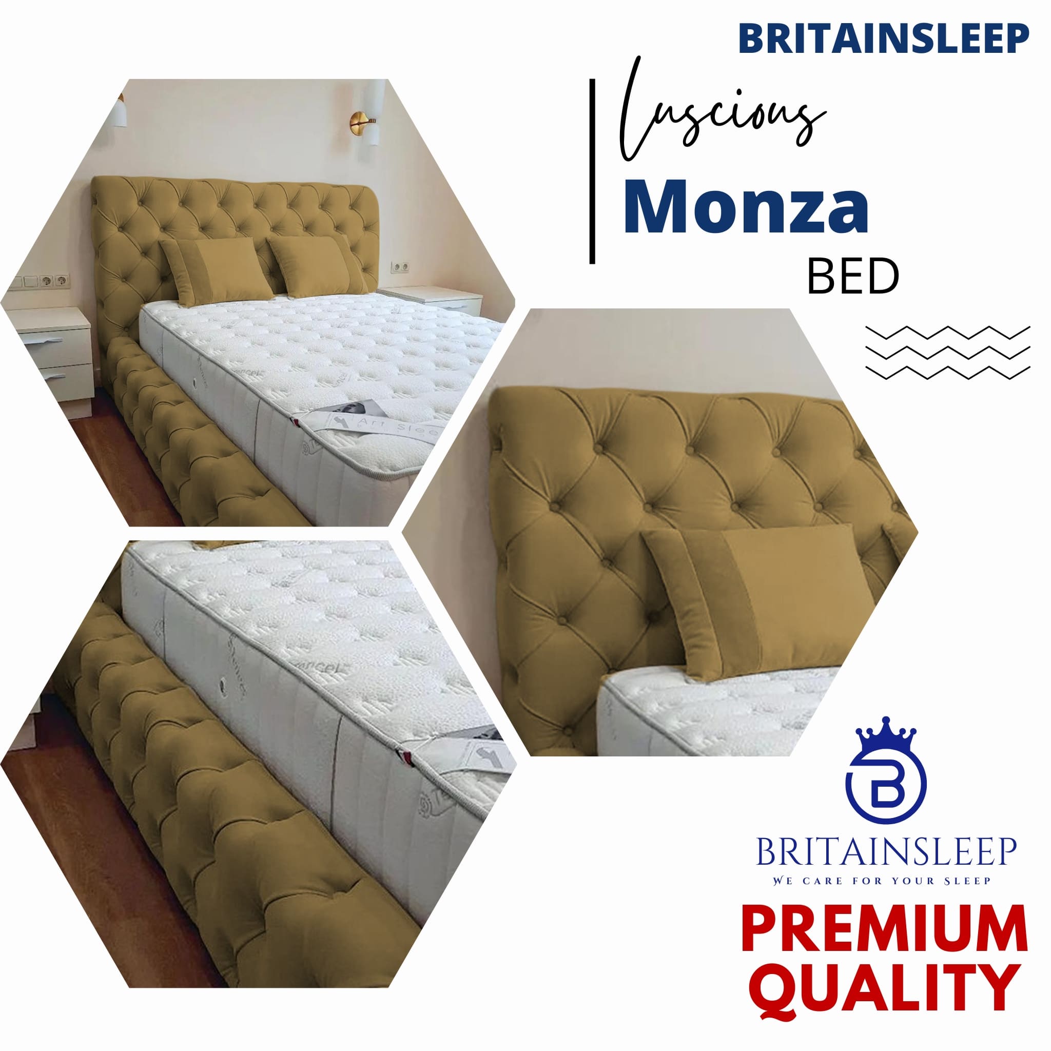 Luxury 50'' Monza Upholstered Ottoman Storage Bed Frame | Double | Single | Small Double | KingSize | Super King Size Bed Britainsleep